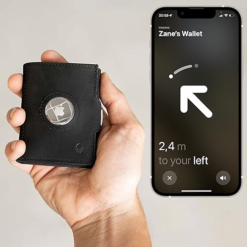 DONBOLSO Wallet Air I Slim AirTag Wallet with Apple AirTag Holder I Stylish Leather Card Holder with RFID Protection I For Men and Women I Holds up to 11 Credit Cards I Vintage Black3