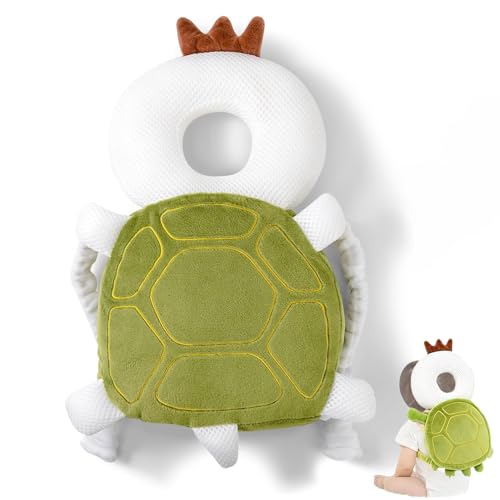 Image of Baby Head Protector Backpack, Soft Breathable Safety Cushion for Walking and Crawling, Unisex Toddler, (Green)