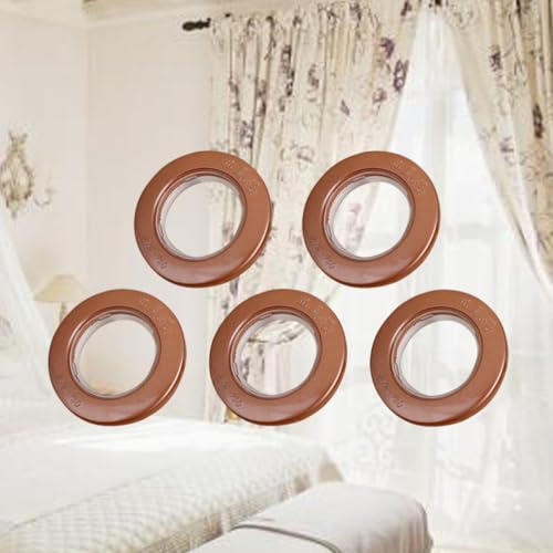 Anillos para cortinas con ojales BCOATH metálicos color café lisos fuertes 8