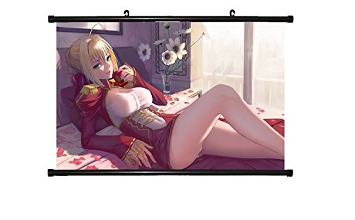 MiniGao Wall Scroll Poster with Fatestay Night Saber Collection A Home Decor Wall Posters Fabric Painting 23.6 X 15.7 Inch