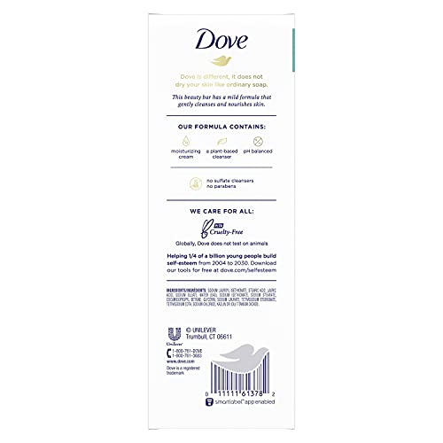 Dove Beauty Bar More Moisturizing Than Bar Soap For Softer Skin, Fragrance Free, Hypoallergenic Sensitive Skin With Gentle Cleanser, 3.75 Ounce (Pack Of 8) #TOP1