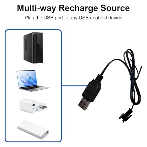 3.7V 500mAh Rechargeable Battery 2 Pack with SM Plug & 2 USB Charger for Remote Control Equipment, Electric Toys, Power Tools and More - Thumbnail 4