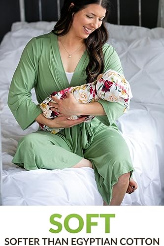 Image of Joyaria Women Bamboo Viscose Robe Super Soft Comfy Summer Cooling Short Lightweight Bathrobe with Pocket S-XXL