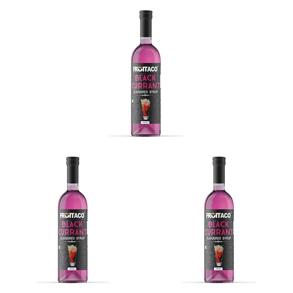 Fruitaco Black Currant Mojito Syrup: Craft Exceptional Cocktails & Mocktails Liquid - Perfect Mixer For Mojitos, Cocktails, Mocktails, And More -750 Ml (Pack of 3)-image-25