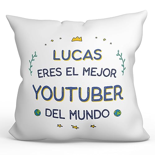 MUGFFINS Cojín Personalizable 40x40 cm para Youtuber Hombre