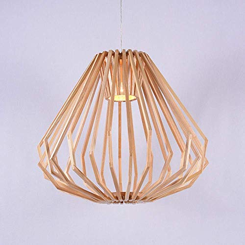 Plafonnier moderne en bois massif et suspension LED salon moderne - 4