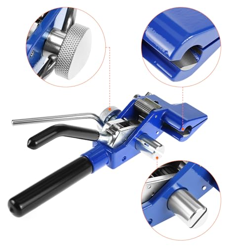 Image of QWORK Banding Tools, Stainless Steel Cable Tie Gun Banding Tools Strapping Gear Tension Bander Tensioner for Stainless Steel Band Strap Belt Fastening and Cutting
