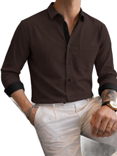 Image of Noble Monk Men's Full Sleeve Shirt | Casual Shirt for Men | Stylish Cotton Blend | Comfortable Everyday Wear | Button Down Clothing | Travel & Outdoor Apparel