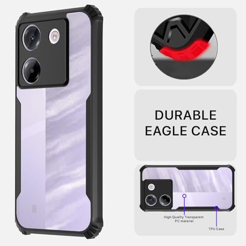 Image of Pikkme Crystal Clear Transparent Back Cover | Ultra Hyrbid | Full Camera Protection | Raised Edge | Bumper Case for Poco M7 Pro 5G (Black)