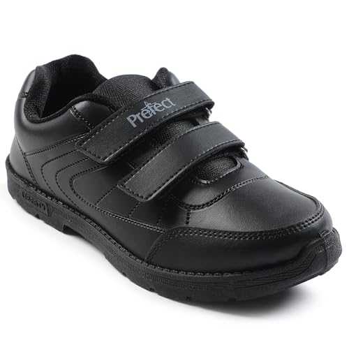 Image of Liberty SCHOOLFUN Unisex School Uniform Shoes | PVC Sole School Shoes for Boys & Girls |Lightweight & Velcro School Shoes for Boys | School Shoes for Kids