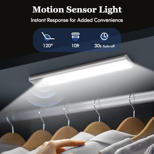 Schrankbeleuchtung Unterbauleuchte Küche LED mit Bewegungsmelder, 3 Farbtemperaturen 2000mAh Licht Aufladbar Akku Lampe USB Schranklicht… – Ansicht 2