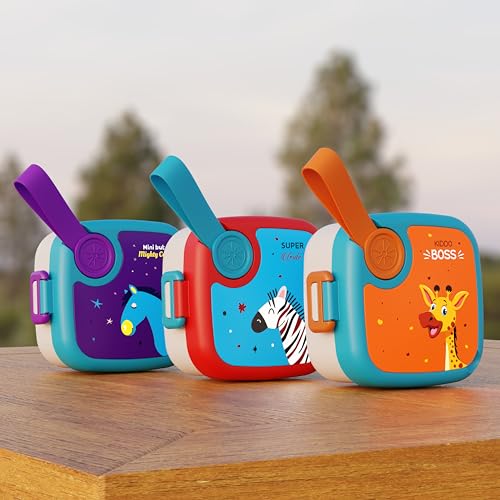 Image of Stainless Steel Kids Lunch Box | Leak-Proof Tiffin with Spoon | Stylish Eco-Friendly School Lunch Container for Boys & Girls | LUNCHMATE Kiddo Boss (500ML - Orange & Blue)