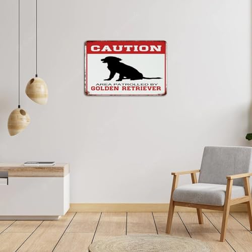 Panneau d'avertissement Golden Retriever en aluminium résistant - 4
