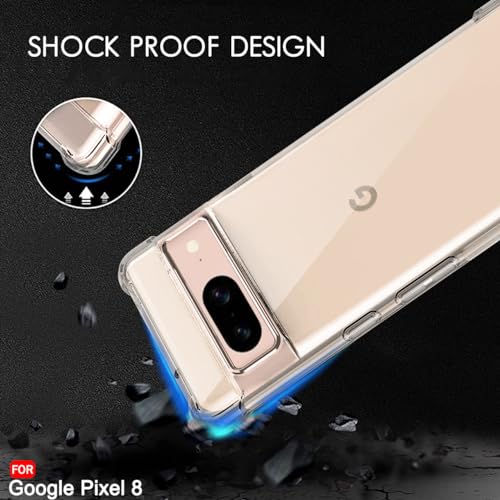 Image of TheGiftKart Crystal Clear Back Cover Case for Google Pixel 8 | 360 Degree Protection | Shock Proof Design | Transparent Case Cover for Google Pixel 8 (PC & TPU, Transparent Bumper)