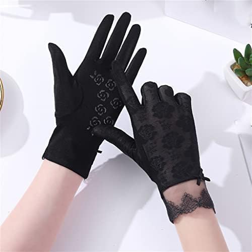 Summer Driving Gloves Women's Ice Silk Breathable Thin Lace Touch Screen Non-Slip