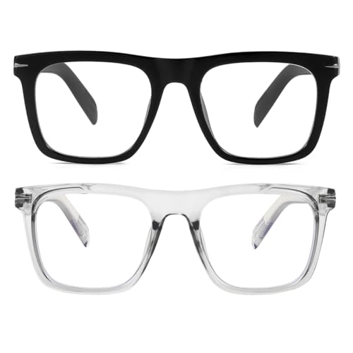 Image of JOVAKIT Square Frame Glasses for Women Men Non-prescription Clear Lens Eyeglasses Anti-Blue Light Lens Eyewear