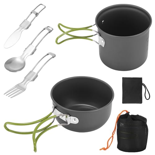 ALLOMN camping kochgeschirr set camping kochset portable camping kochgeschirr set kochgeschirr picknick wandern trekking picknick angeln bergsteigen 1-2 personen