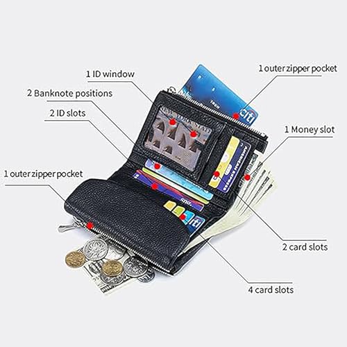 Joyfullygo Wallet, Unisex Pebble Leather Wallet, Pebble Leather Wallets with Credit Card Holder, Coin Holder & Cash Slots (Elephant Gray)3