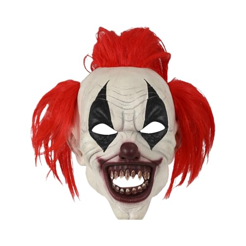 Halloween Clown Hoofdbedekking - Rode Pruik Eng Clown Masker | Kostuumaccessoire Voor Kerstmis Halloween feest | Festivalvoorstelling Rekwisiet | Familiebijeenkomst Eng Verkleedspel Evenement