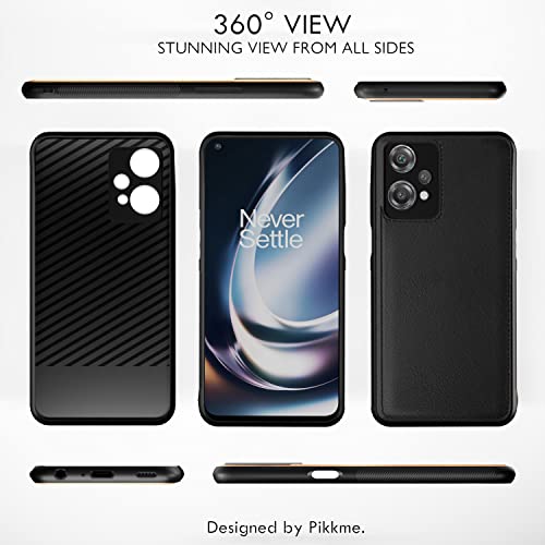 Image of Pikkme Oneplus Nord Ce 2 Lite 5G Back Cover | Flexible Pu Leather | Full Camera Protection | Raised Edges | Super Soft-Touch | Bumper Case for Oneplus Nord Ce 2 Lite 5G (Black)