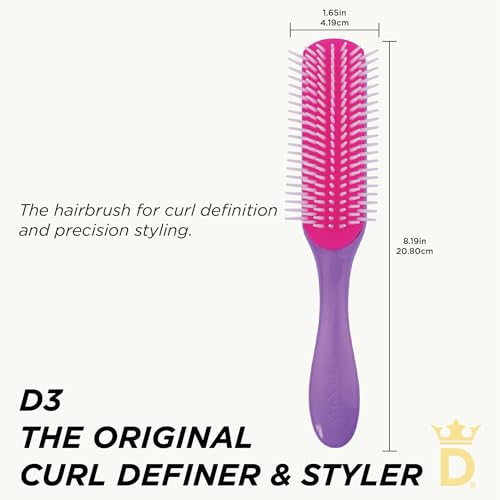 Denman Original Styler, 7 Row for Detangling, Blow-drying, Styling & Smoothing the Hair, African Violet D3