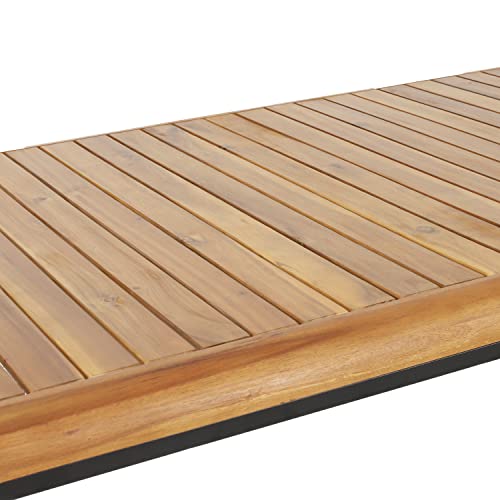 Christopher Knight Home 317024 Holt Dining Table, Teak + Black