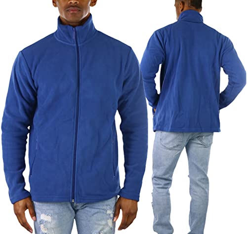 Image of ToBeInStyle Men's Zip Up Long Sleeve High Collar Polar Fleece Jacket