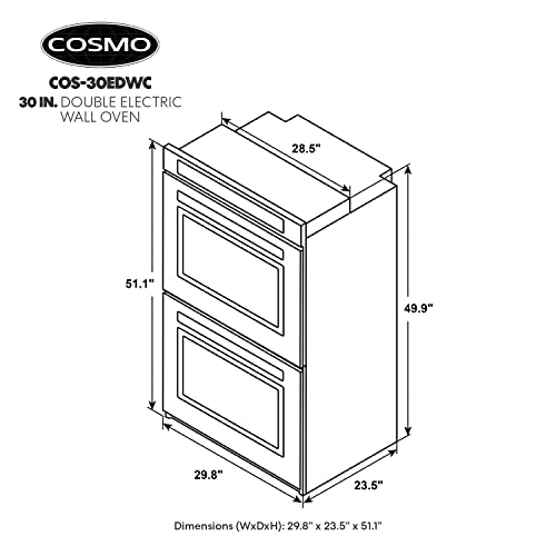 Cosmo COS-30EDWC 30 Inch Electric Double Wall Oven thumb #4