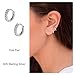 NZDLM 925 Sterling Silver Small Hoop Earrings Cubic Zirconia Cartilage Earring Earing Piercing Earrings Ear Cuff Huggie Tiny Hoops Earrings for Women Men