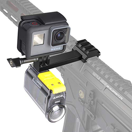 XAegis GoPro Picatinny Mount, 2 in 1 Camera Gun Mount for Picatinny Rail, 20mm Rail Mount for GoPro&Sony Camera