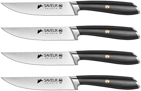 SAVEUR SELECTS 1026269 German Steel Forged 4-Piece Fine Edge Steak Knife Set
