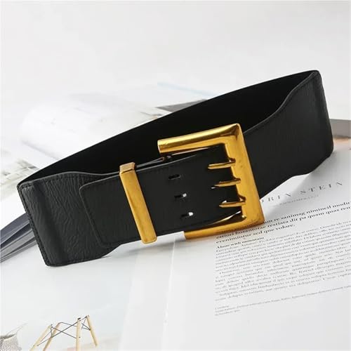 Women's Belt Belts For Women Elastic Wide Belt Gold Buckle Ladies Suit Coat Girdle Waist3