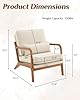 Karl home Accent Chair Mid-Century Modern Chair with Pillow Linen Fabric Upholstered Lounge Arm Chair with Solid Wood Frame & Soft Cushion for Living Room, Bedroom, Balcony, Beige #1