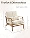 Karl home Accent Chair Mid-Century Modern Chair with Pillow Linen Fabric Upholstered Lounge Arm Chair with Solid Wood Frame & Soft Cushion for Living Room, Bedroom, Balcony, Beige
