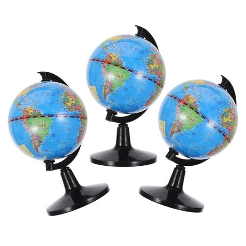 BETOOKY 3 Piezas Globo Terráqueo Educativo 3d Interactivo para Aula Escolar con Base, Material Abs y Pvc para Estudiantes