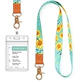 Lanyard with id Holder Cute lanyards for Women Lanyard for Keys id Badge Holder (Sunflower)