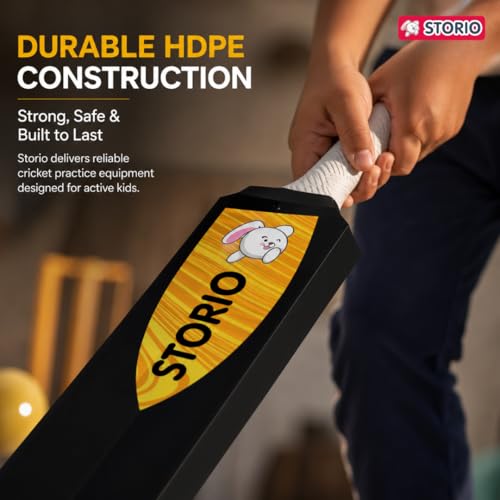 Image of Storio Full Size Cricket Bat, HDPE Plastic Construction, Lightweight Design with Vibration Control, Shock Absorption, Practice Bat for All Skill Levels