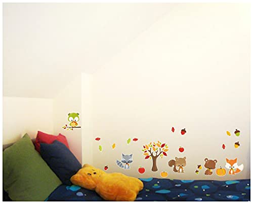 Set di 24 teiliges autunno animali adesivo da