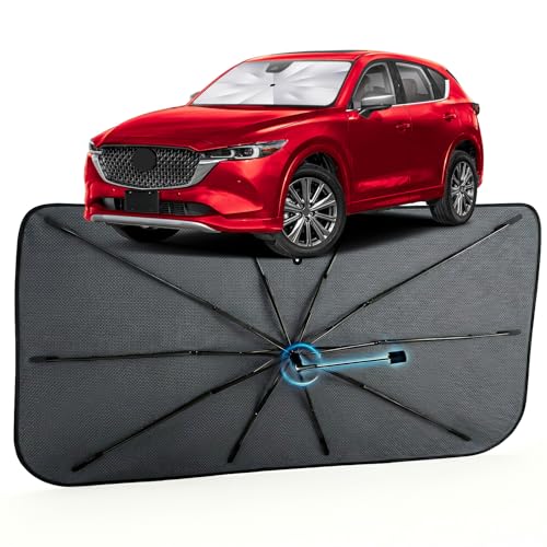 Image of Car Windshield Sun Shade for Mazda CX-5 2017-2026 -[Reflective Coated Fabric] Sunshade Umbrella for Front Window, Car Shades Sun Visor Keep Car Cool and Protects Interior, 1:1 Exact Fit