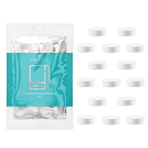 Project E Beauty 100PCS Disposable Non-woven cotton DIY Natural Spa Skin Care Cosmetic Facial Paper Sheet Eye Nose Face and Compressed Towel Sheet Toner Lotion Paper (Towel)