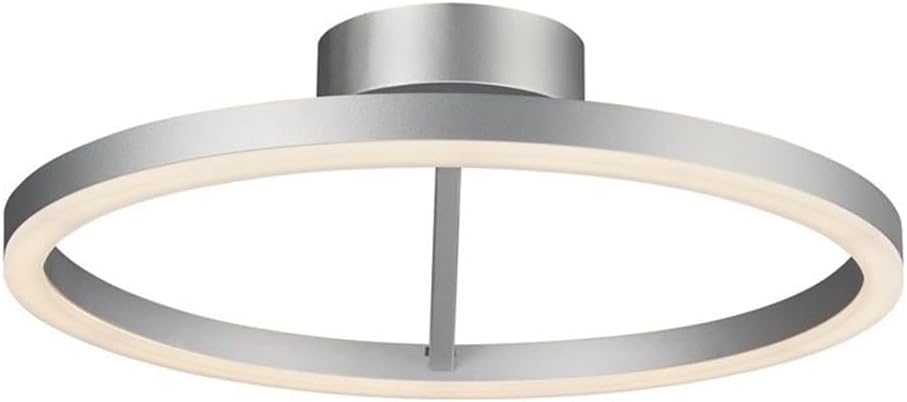 Zuben 20" Satin Nickel Modern LED Drum Ceiling Light