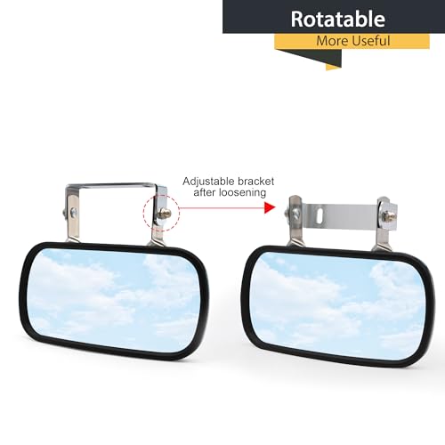 TOEMIRR 8" x 4" Convex Mirror Stainless Steel Rectangular fit for Multiple Scenarios, Tractors Forklifts Trucks Boats Cars Improve Visibility Universal U-Bracket Rearview Mirrors - Image 5