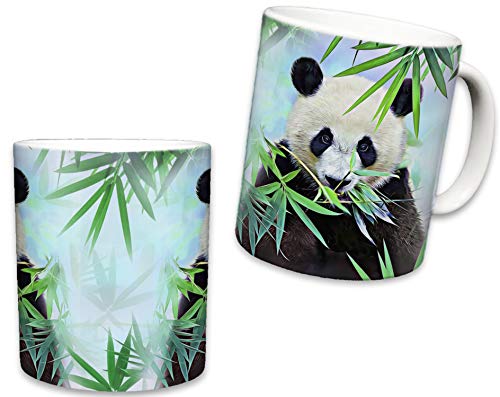Panda Mug Bear Inspired Ceramic Coffee Cup Rich And Vibrant Colors Dishwasher And Microwave Safe Great Novelty Item Animal Mugs 11 Fl. Oz (Multi/Green) #TOP1