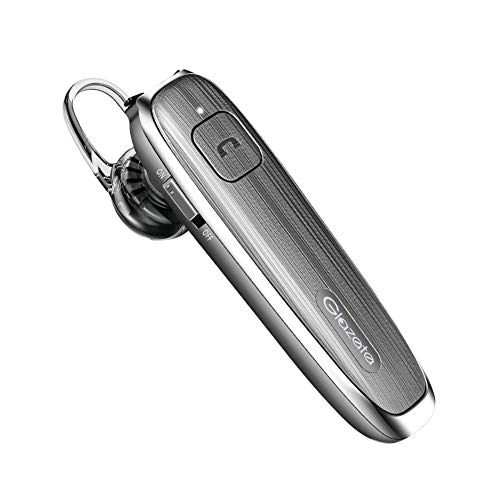 Glazata Bluetooth Earpiece Waterproof Wireless Headphone with Noise Cancelling Mic, 30-Hrs Talking, in-Ear Headset Hands-Free for iPhone Samsung, Driver/Trucker