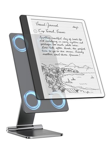 LULULOOK Magnetic Stand for Kindle Scribe 10.2''(2024/2022) Only, Aluminum Alloy Foldable Kindle Scribe Stand, Portable Travel-Friendly 360° Rotating Holder for Desk Reading Drawing