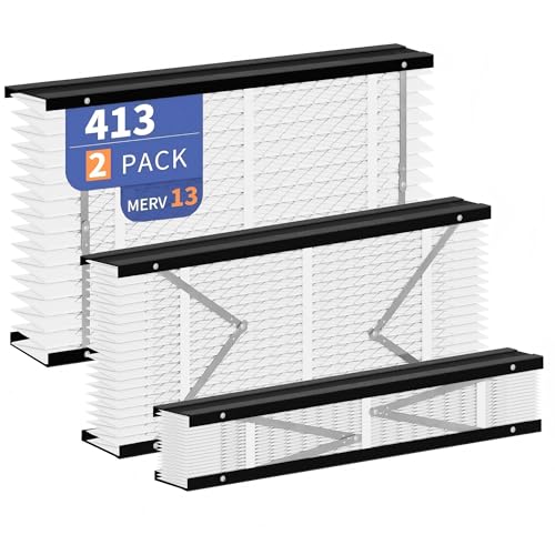 2-Pack 413 Filter Replacement Compatible with AprilAire 413 Whole House Air Purifiers Models,1410,1610,2410,2416,3410,4400,MERV 13 Furnace Filter Replacement, fit for 16x28x4Furnace actual size