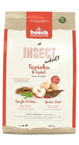 HPC Insect Adult Tapioka und Äpfel | Hundetrockenfutter Für Ausgewachsene Hunde Aller Rassen | Single Protein Grain-Free | 1 x 10 Kg