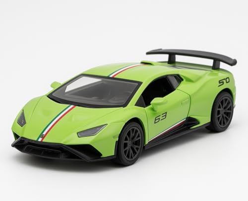 Image of 1:36 Scale Lamborghini Die-Cast Car - Alloy Pull Back Toy Vehicle with Openable Doors - Sports Car Model with Realistic Detailing for Boys, Kids & Collectors (Color As Per Stock)