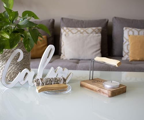 Handcrafted-Palo-Santo-Holder-Sage-Burner-KIT-Includes-Palo-Santo-Stick-Large-Tea-Candle-Daily-Affirmations-eBook-Designed-to-Keep-Smudge-Sticks-Burning-Longer-Ideal-Spiritual-Meditation-Gift Handcrafted Palo Santo Holder Sage Burner KIT Includes Palo Santo Stick Large Tea Candle Daily Affirmations eBook Designed to Keep Smudge Sticks Burning Longer Ideal Spiritual Meditation Gift