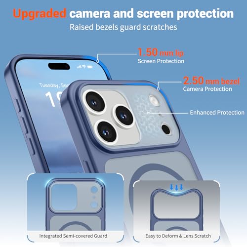 Image of SUPFINE Magnetic for iPhone 17 Pro Case Lavender Gray | (Compatible with MagSafe)(Military Grade Drop Protection)(Camera Protection)Translucent Matte Phone Cover